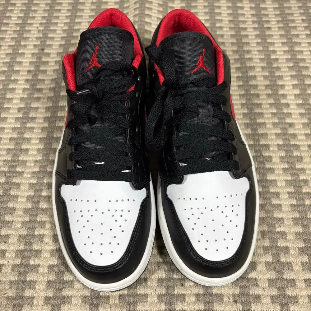 Nike Air‎ Jordan 1 Low Black Gym Red White Mens Size 10 Sneakers 553558-063